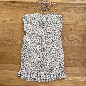 Zara Floral Mini Dress - White and Pink